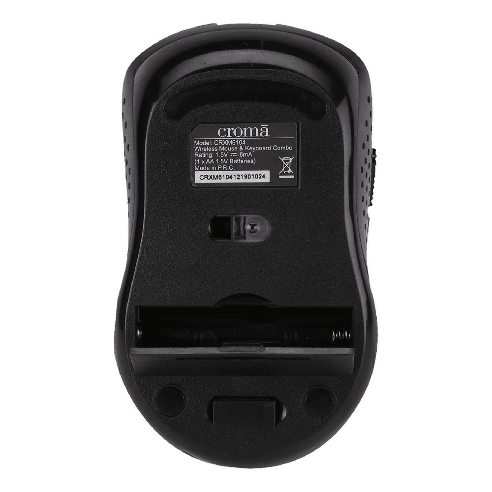 Buy Croma Wireless Keyboard & Mouse Combo (1000 DPI, Plug & Play, Black